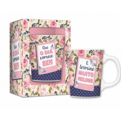 CANECA PORCELANA PREMIUM – FRASES – QUE O DIA COMECE BEM